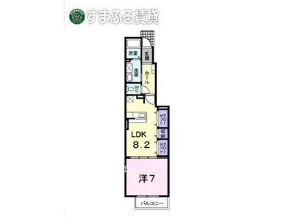 チェルシー(1LDK/1階)の間取り写真