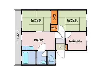 三和コーポ6(3DK/2階)の間取り写真