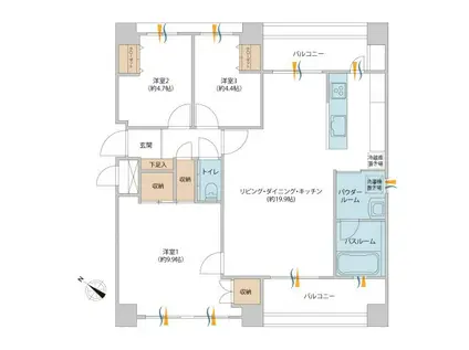 コニファーハウス(3LDK/3階)の間取り写真