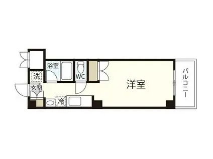 ゼフィルII(ワンルーム/2階)の間取り写真