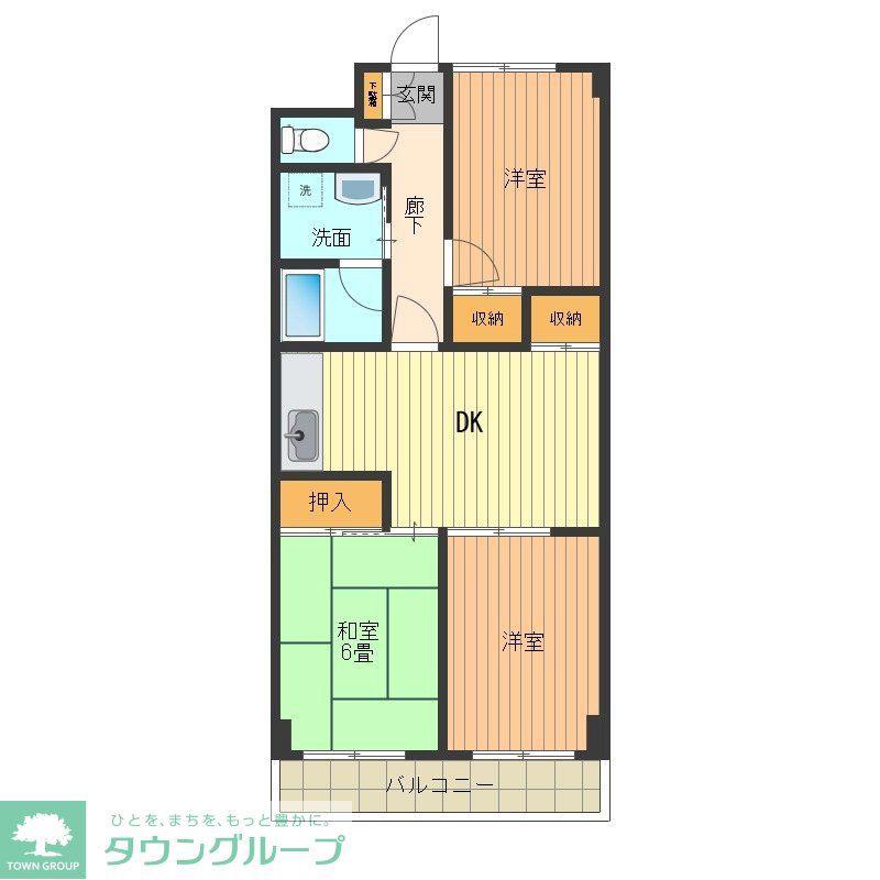 マンション田島(3DK/5階)の間取り写真
