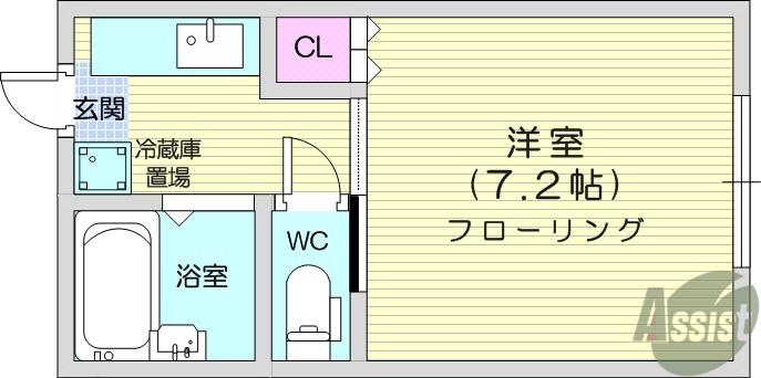 ページェントハウス(1K/1階)の間取り写真