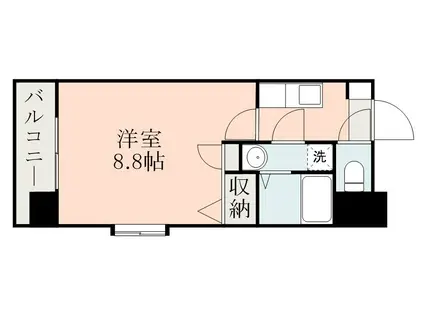 JR日豊本線 鹿児島中央駅 徒歩9分 5階建 築20年(1K/5階)の間取り写真