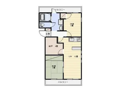 323BLD(2LDK/3階)の間取り写真