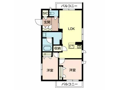 ベレオ黒田サウス(2LDK/3階)の間取り写真