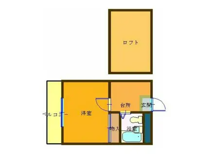 ハニーハウスツルタ(ワンルーム/3階)の間取り写真