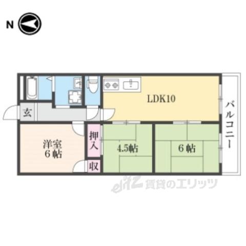 ウィスタリア(3LDK/3階)の間取り写真