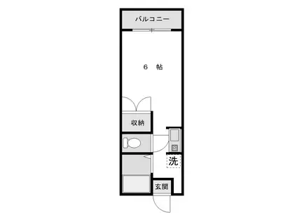 倶楽部III(1K/1階)の間取り写真