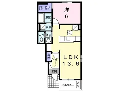 サーフサイド(1LDK/1階)の間取り写真