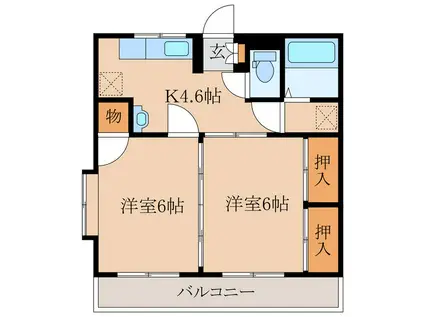 シーサイド志布志(2K/1階)の間取り写真