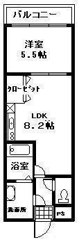 フジパレス城東諏訪II番館(1LDK/2階)の間取り写真