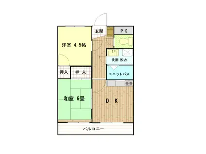 第二あかぎハイツ(2DK/2階)の間取り写真