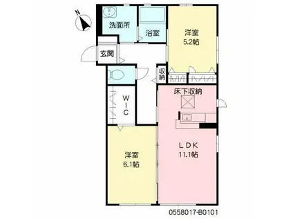 N・Yボンジュール(2LDK/1階)の間取り写真