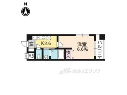 レクサス深草1号館(1K/1階)の間取り写真