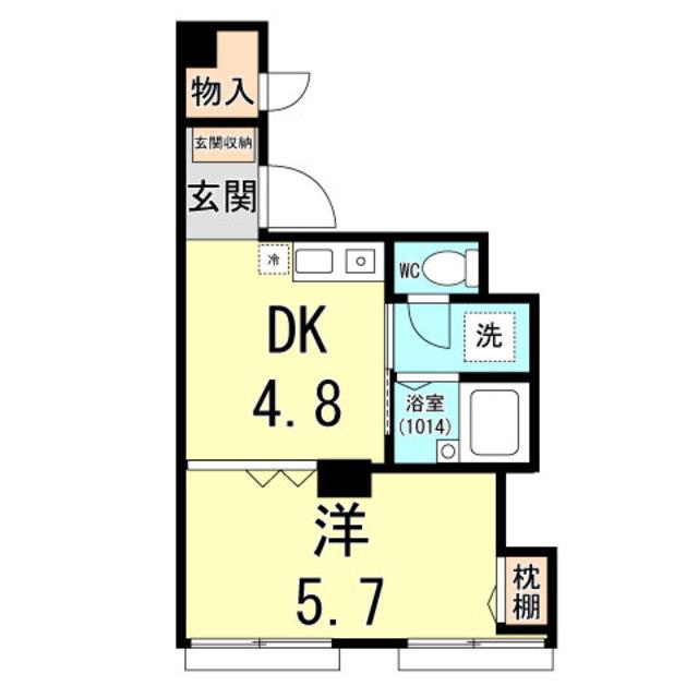 イースト西代(1DK/3階)の間取り写真