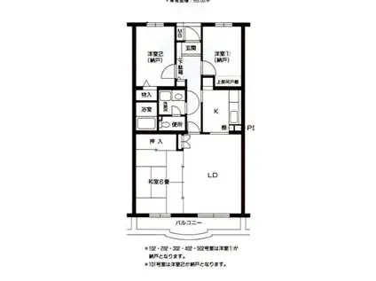 ノースバレー(3LDK/4階)の間取り写真