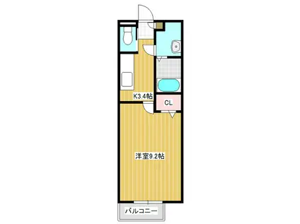 BELL西軽井沢(1K/1階)の間取り写真