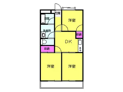 森川マンション(3DK/3階)の間取り写真