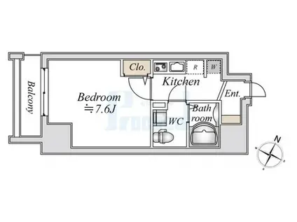 ドゥーエ千駄木(1K/4階)の間取り写真