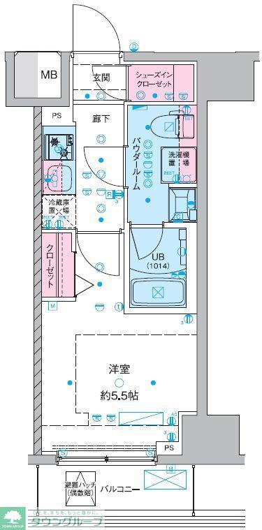 GENOVIA西川口III(1K/2階)の間取り写真