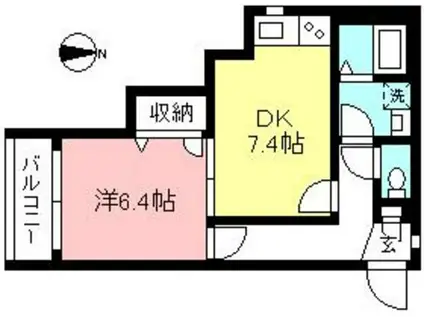 ベルウッド(1DK/1階)の間取り写真