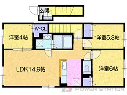 カルムアルモニー(3LDK/2階)の間取り写真