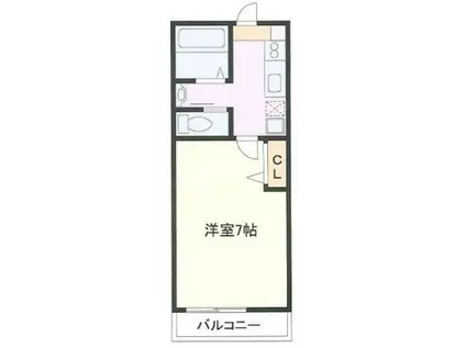 Kエレガンス弥勒寺(1K/2階)の間取り写真