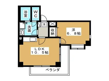プロクシィスクエア松原(1LDK/5階)の間取り写真