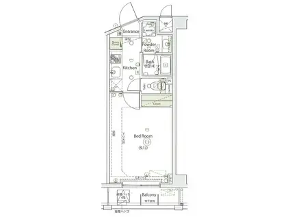 ヴォーガコルテ中村橋(1K/2階)の間取り写真