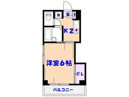 ファミリーエイト(1K/2階)の間取り写真