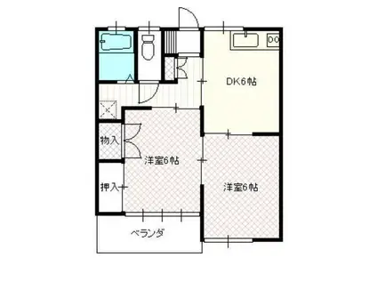 ヴィレッジ大山(2DK/2階)の間取り写真