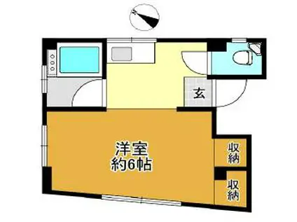 春木ビル(1K/2階)の間取り写真