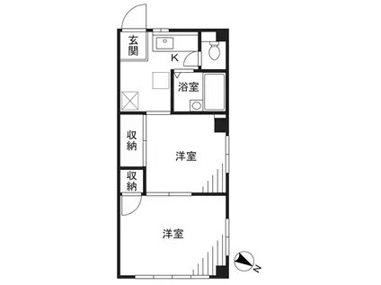 サンライズ梶ヶ谷(2K/3階)の間取り写真