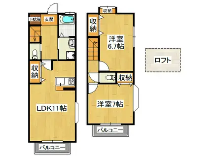 リリー西船IV(2LDK/1階)の間取り写真