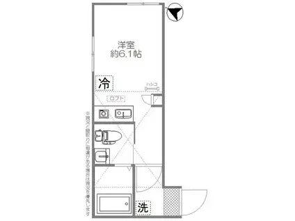 ブルーオーシャン南太田(ワンルーム/2階)の間取り写真