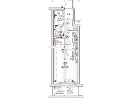 プレール・ドゥーク東京ノースIV(1K/1階)の間取り写真
