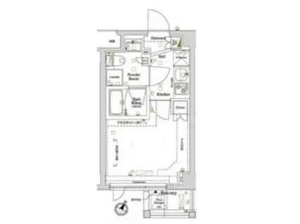 AXAS品川レジデンス(1K/1階)の間取り写真