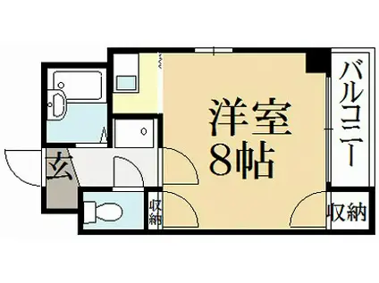 ふるーる北山(ワンルーム/2階)の間取り写真