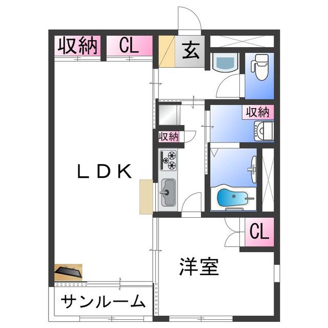 レオパレスコラッジオ(1LDK/1階)の間取り写真