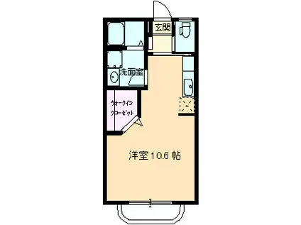 セラーダ山口(ワンルーム/1階)の間取り写真