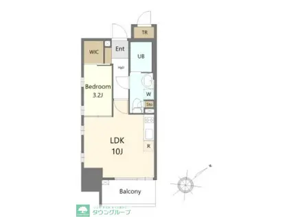 パークレジデンシャル博多(1LDK/9階)の間取り写真