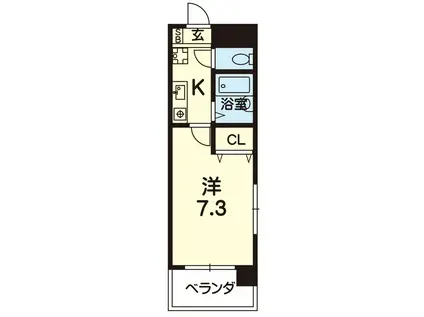 星寿島崎ビル(1K/7階)の間取り写真