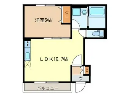 アムールテラス 918081(1LDK/1階)の間取り写真
