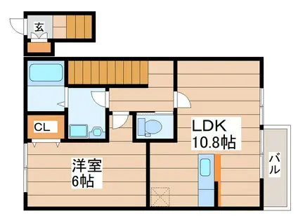 フィオーレH・S(1LDK/2階)の間取り写真
