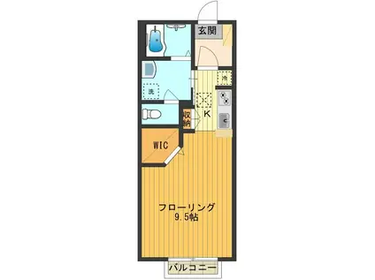 エスペランスドゥフルール(1K/1階)の間取り写真