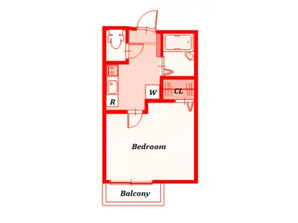 アイカーサ横浜(1K/2階)の間取り写真