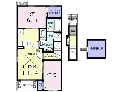 アンソレイエV(2LDK/2階)の間取り写真