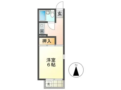 プリマベーラD(1K/2階)の間取り写真