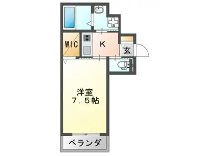 PILAR(1K/1階)の間取り写真