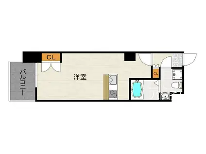 NO72 HARBOR イースト TOWER(ワンルーム/6階)の間取り写真